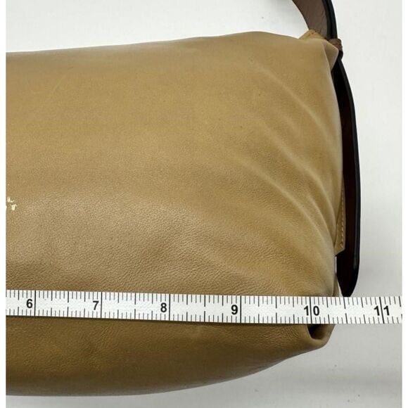 Isabel Marant Leyden Shoulder Bag Genuine Leather Golden Beige Brown Designer - Picture 8 of 13